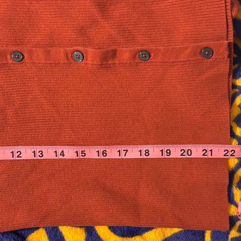 Boden Women’s Rib Knit Top with Scalloped Sleeves Rust Orange Size 12 Minimalist - Picture 5 of 8
